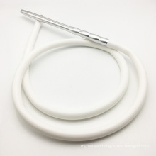 2m White Silicone Hookah Shisha Hose with Metal Mouthpiece (ES-HH-016-3)